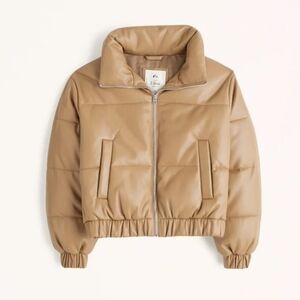 Abercrombie & Fitch Ultra Mini Vegan Leather Puffer Jacket NWOT